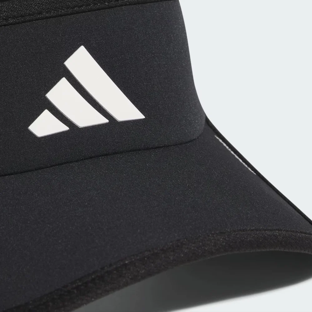 Adidas Black Sports Visor with Curved Brim and Adjustable Strap